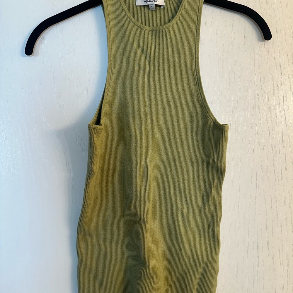 Madewell Olive Green Ribbed Tank Top